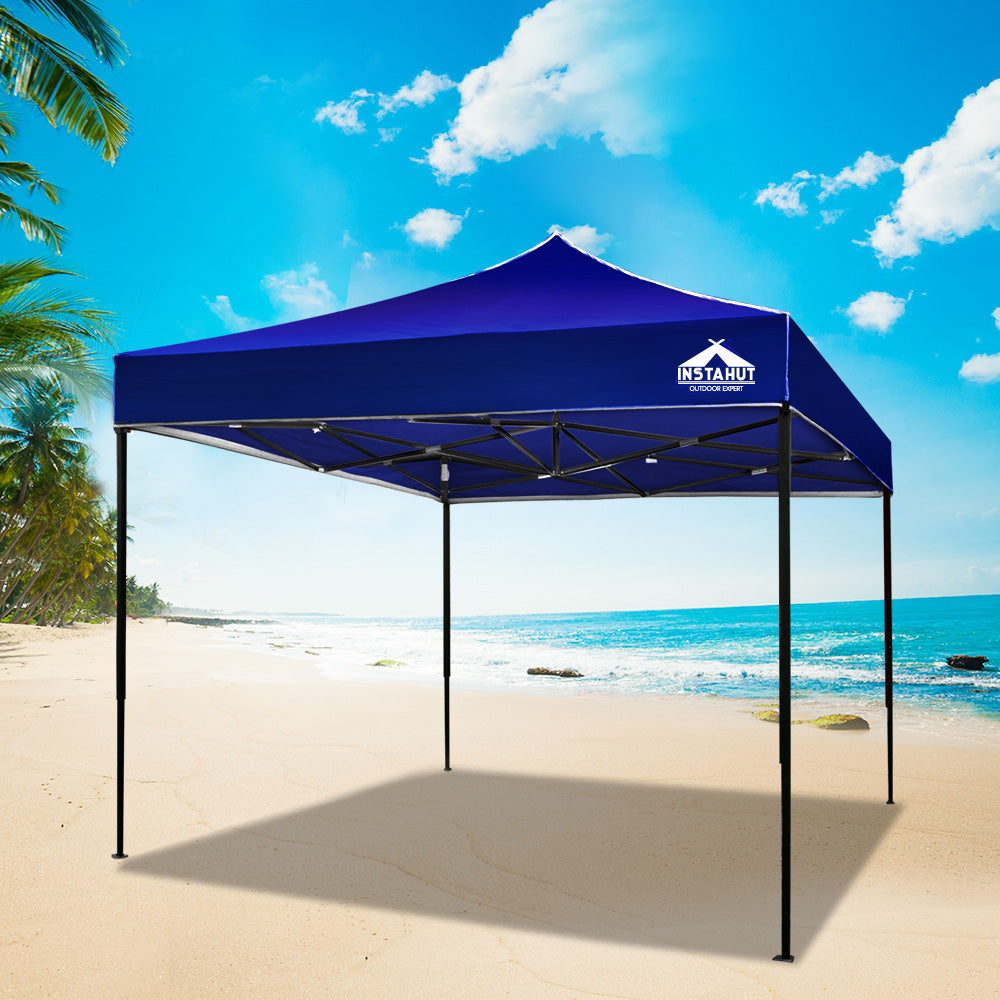 Instahut Gazebo Pop Up Marquee 3x3 Folding Tent Outdoor Camping 500D Oxford Blue