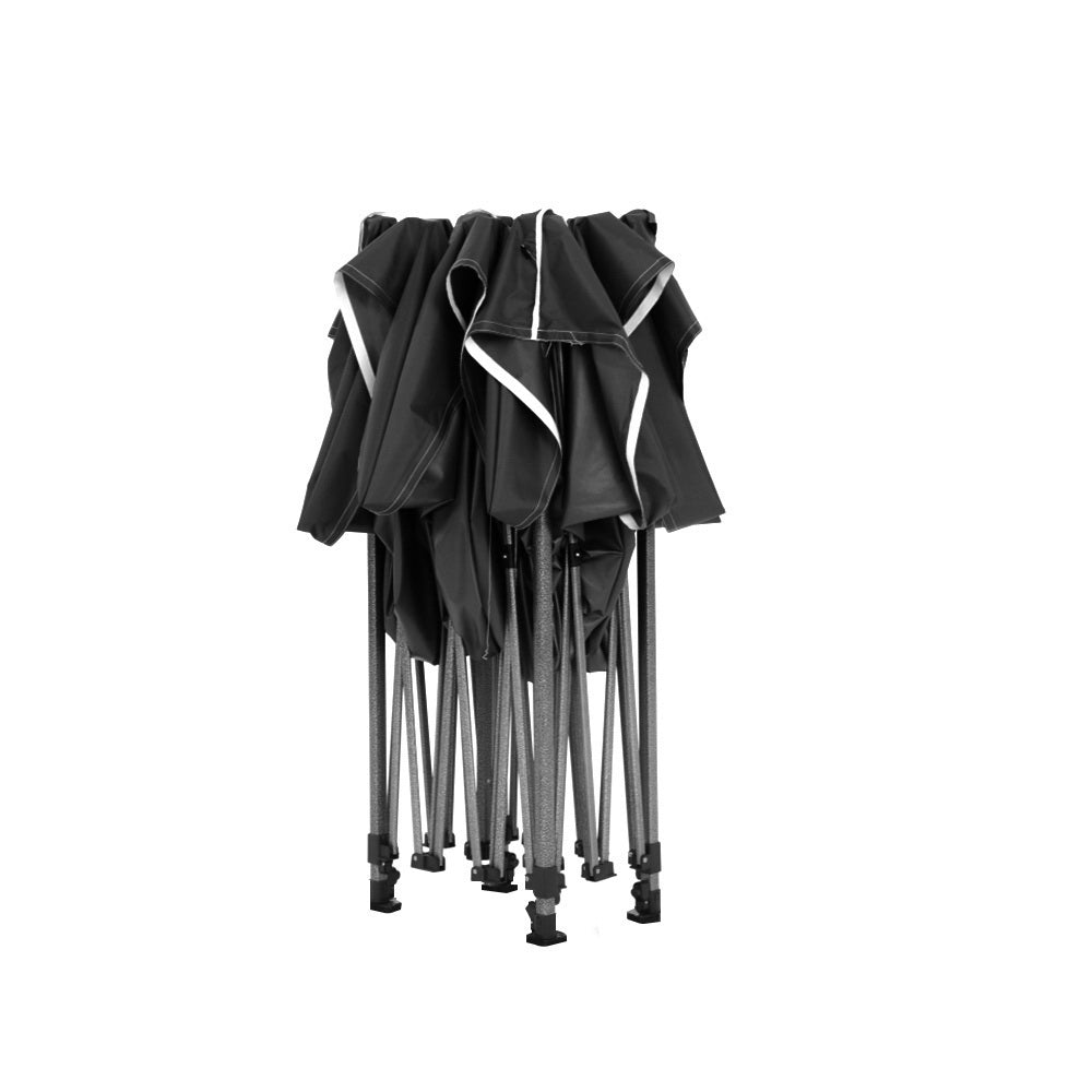 Instahut Gazebo Pop Up Marquee 3x4.5 Folding Tent Wedding Gazebos 500D Black