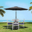 Instahut Outdoor Umbrella 2.7m Base Beach Pole Garden Tilt Sun Patio UV Black