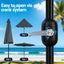Instahut Outdoor Umbrella 2.9m Market Umbrella with String Light Tilt Charcoal Shade