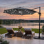 Instahut Outdoor Umbrella 3m Solar LED Offset Cantilever Patio Parasol Charcoal