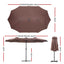 Instahut Outdoor Umbrella 4.57m Solar 48 LED Double-Sided Patio Parasol Brown