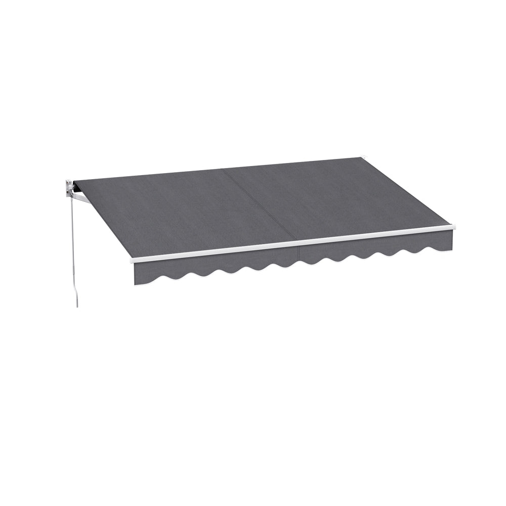 Instahut Retractable Folding Arm Awning Manual Sunshade 3M X 2M Grey