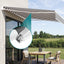 Instahut Retractable Folding Arm Awning Motorised Sunshade 2.5Mx2M Grey White