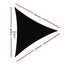 Instahut Shade Sail 5x5x5m Triangle 280GSM 98% Black Shade Cloth