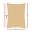 Instahut Shade Sail 6x8m Rectangle 280GSM 98% Sand Shade Cloth