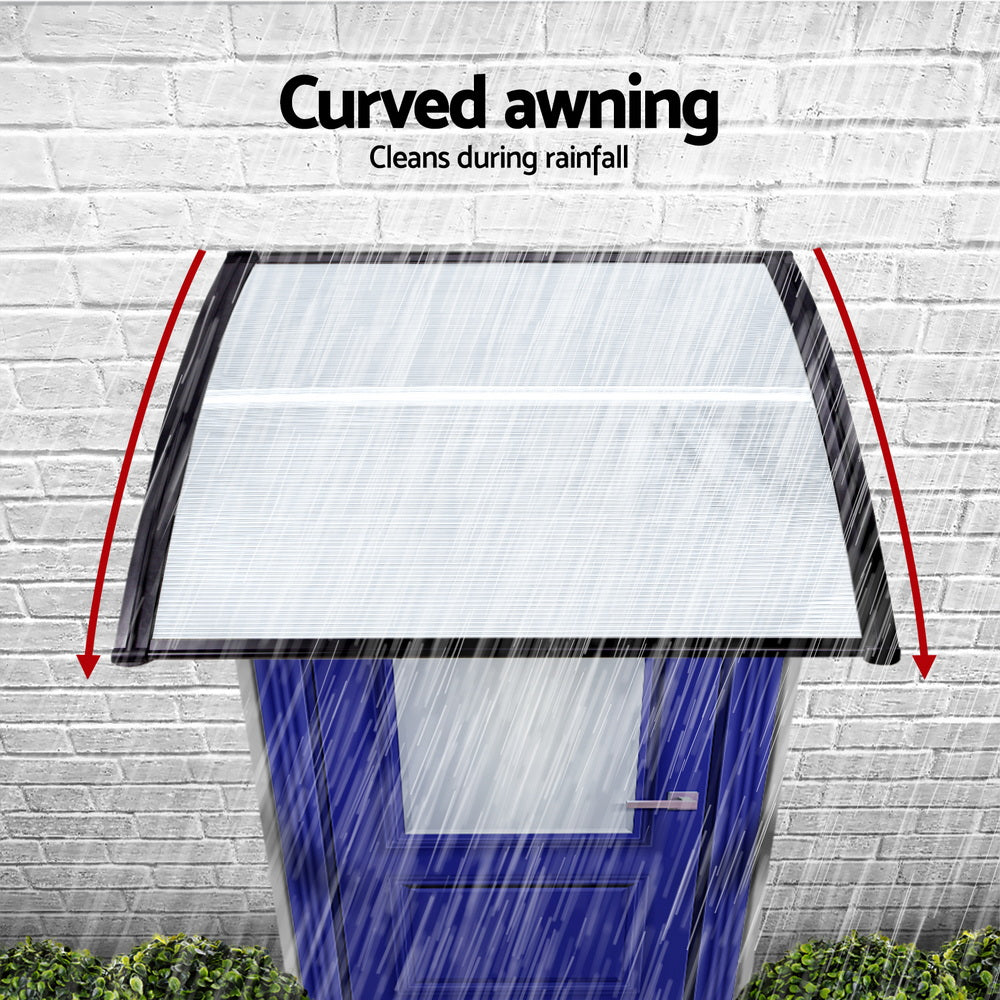 Instahut Window Door Awning 0.8mx1m Transparent
