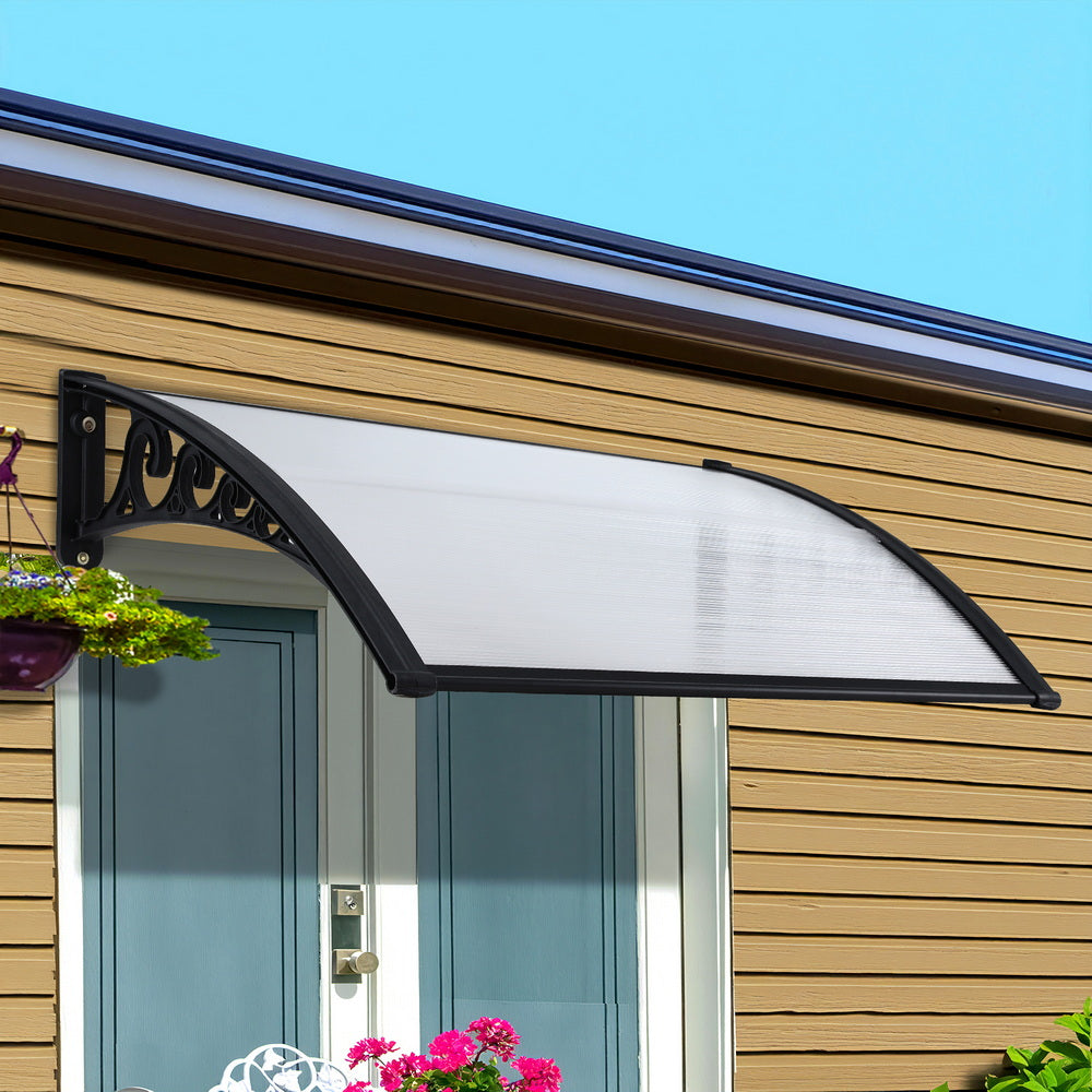 Instahut Window Door Awning 0.8mx1m Transparent