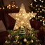 Jingle Jollys 3D Christmas Tree Topper Star 20 Warm LED Lights Gold Glitter