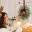 Jingle Jollys 6x Christmas Wreath Garland 26cm Wreaths Red Berries Bow