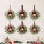 Jingle Jollys 6x Christmas Wreath Garland 26cm Wreaths Red Berries Bow