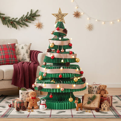 Jingle Jollys 87cm Foldable Christmas Tree With Lights Pop Up Xmas Tree Decorations