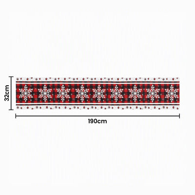 Jingle Jollys Christmas Table Runner Snowflake 190x32CM Dining Party Decor Linen