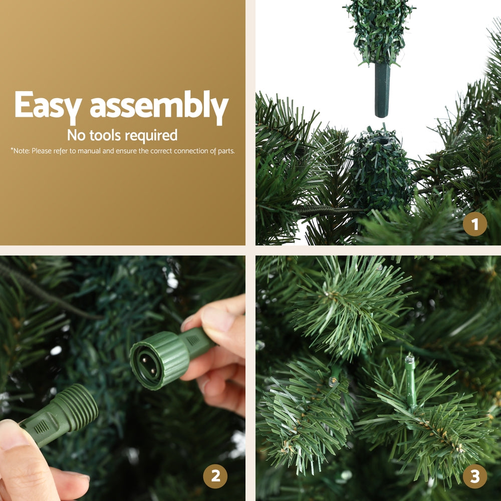Jingle Jollys Christmas Tree 1.8M LED Corner Xmas Tree Half 8 Modes Multi-color