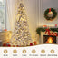 Jingle Jollys Christmas Tree 2.1m Flocking Pencil Tree LED Xmas 860 Tips White
