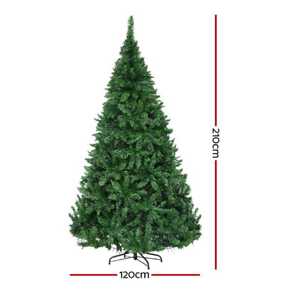 Jingle Jollys Christmas Tree 2.1m Xmas Tree Decorations 1134 LEDs 8 Light Mode