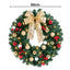 Jingle Jollys Christmas Wreath 60CM LED Garland Berries Bow Baubles Xmas Decor