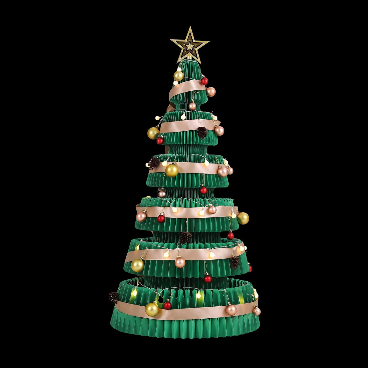 Jingle Jollys 111cm Christmas Tree Decoration with Lights Foldable Paper Tree