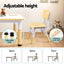 Keezi Kids Table and 4 Chairs Set Height Adjustable Toddler Desk and Chair Set for Ages 3-8, Children Activity Table with Graffiti Desktop for Learning Drawing Playing, Yellow