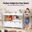 Keezi 3 Tiers Kids Bookshelf Storage Children Bookcase Toy Box Organiser Display White