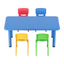Keezi 5PCS Kids Table and Chairs Set Children Study Desk Furniture Plastic 4 Chairs