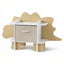 Keezi Dinosaur Kids Bookshelf 2-Tier Children's Bookcase Wooden with with Fabric Drawer, Toddler Bookshelf Toy Storage Organizer for Preschool, Kids Room, Playroom, Nursery