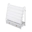 Keezi Kids Bookshelf Metal Storage Rack Toy Organiser Display Shelf Drawer White