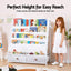 Keezi Kids Bookshelf Metal Storage Rack Toy Organiser Display Shelf Drawer White