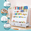 Keezi Kids Bookshelf Metal Storage Rack Toy Organiser Display Shelf Drawer White