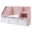 Keezi Kids Bookshelf Storage Organiser Toy Box Drawer Bench Seat Cabinet Pink