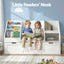 Keezi Kids Bookshelf Storage Organiser Toy Box Drawer Bench Seat Cabinet White
