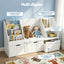 Keezi Kids Bookshelf Storage Organiser Toy Box Drawer Bench Seat Cabinet White