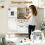 Keezi Kids Kitchen Play Set Wooden Pretend Toys Cooking Children Storage Golden