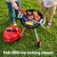 Keezi Kids Pretend Kitchen BBQ Playset Role Play Toy with charcoal Play Food Cup