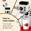 Keezi Kids Pretend Role Play Toy Coffee Shop with Coffee Maker Machine Play Money Food Tea Party Set