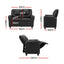 Keezi Kids Recliner Chair 2 Seats PU Leather Sofa Lounge Couch Armchair Black