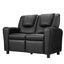Keezi Kids Recliner Chair 2 Seats PU Leather Sofa Lounge Couch Armchair Black