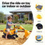 Keezi Kids Ride On Toy Car Bulldozer and Digger with Helmet Outdoor Sandpit Toys Yellow