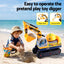 Keezi Kids Ride On Toy Car Bulldozer and Digger with Helmet Outdoor Sandpit Toys Yellow