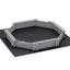 Keezi Kids Sandpit Wooden Round Sand Pit with Cover Bench Seat Beach Toys 182cm Grey