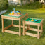 Keezi Kids Sandpit Wooden Sandbox Sand Pit Water Table Outdoor Toys 101cm