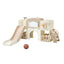 Keezi Kids Slide Set Toddler Indoor Playset With Drawing Board Beige