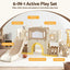 Keezi Kids Slide Set Toddler Indoor Playset With Drawing Board Beige