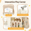 Keezi Kids Slide Set Toddler Indoor Playset With Drawing Board Beige