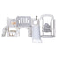 Keezi Kids Slide Swing Set Basketball Hoop Ring Football Outdoor Toys 132cm grey