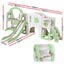 Keezi Kids Slide Swing Set Basketball Hoop Ring Football Outdoor Toys 140cm Green