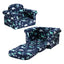 Keezi Kids Sofa 1 Seater Children Flip Open Couch Lounger Armchair Dinosaur Navy