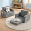 Keezi Kids Sofa 1 Seater Children Flip Open Couch Lounger Armchair Soft Grey