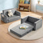 Keezi Kids Sofa 2 Seater Children Flip Open Couch Velvet Armchair Grey