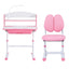 Keezi Kids Study Desk Chair Set Adjustable Ergonomic Table LED Lamp Pink